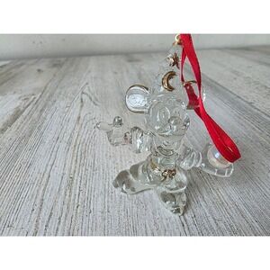 Glass Mickey sorcerer ornament gold crystal ball Xmas tree